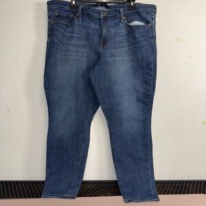 Gap Jeans Womens 18/34R Medium‎ Indigo Legging Stretch Denim Preppy